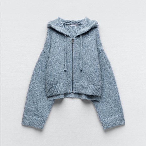 Zara blue sweater size M-L large sleeves - Picture 2 of 14